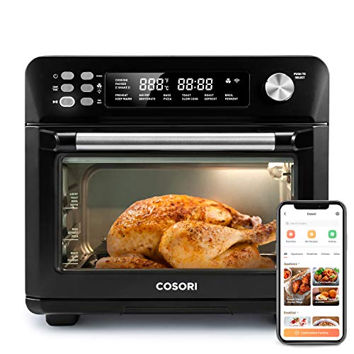 COSORI Air Fryer Toaster Combo 26.4QT 12 Functions Large Countertop Oven | Dehydrator with 1800W | Recipes & Accessories Included| Work with Alexa