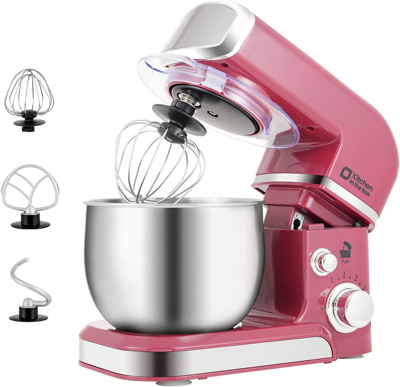 Kitchen in the box Stand Mixer | 3.2Qt Small Electric Food Mixer | 6 Speeds Portable Lightweight Kitchen Mixer for Daily Use with Egg Whisk,Dough Hook