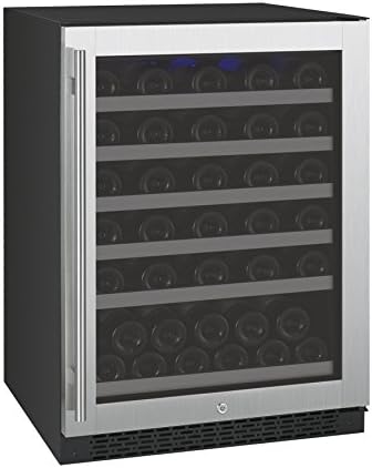Allavino 24" Wide FlexCount II Tru-Vino 56 Bottle Single Zone Stainless Steel Right Hinge Wine Refrigerator
