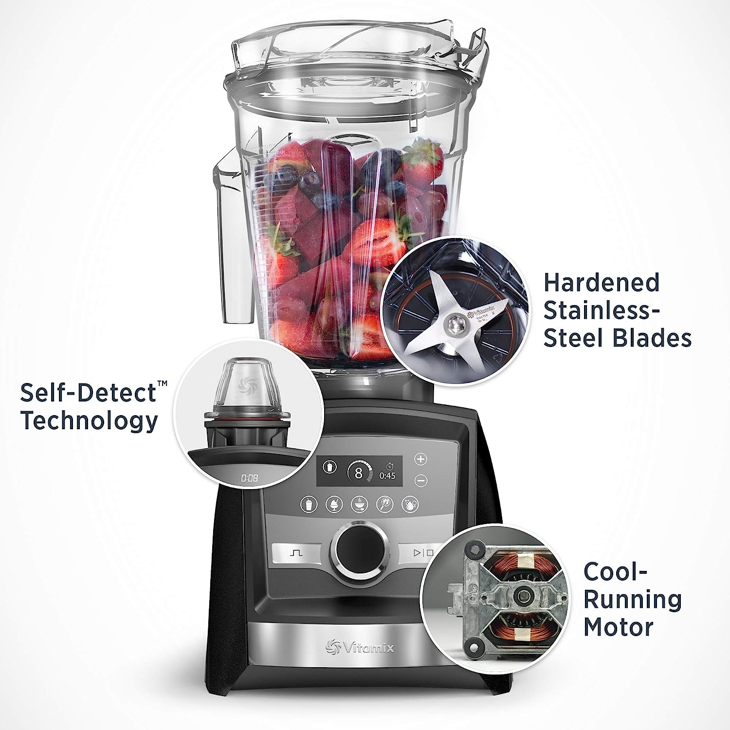 Vitamix A3500 Ascent Series Smart Blender, Professional-Grade, 64 oz. Low-Profile Container - Image 2