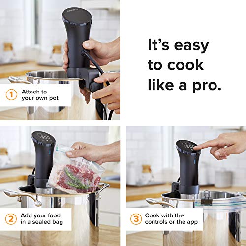 Anova Culinary AN500-US00 Sous Vide Precision Cooker (WiFi), 1000 Watts | Anova App Included, Black and Silver - Image 4