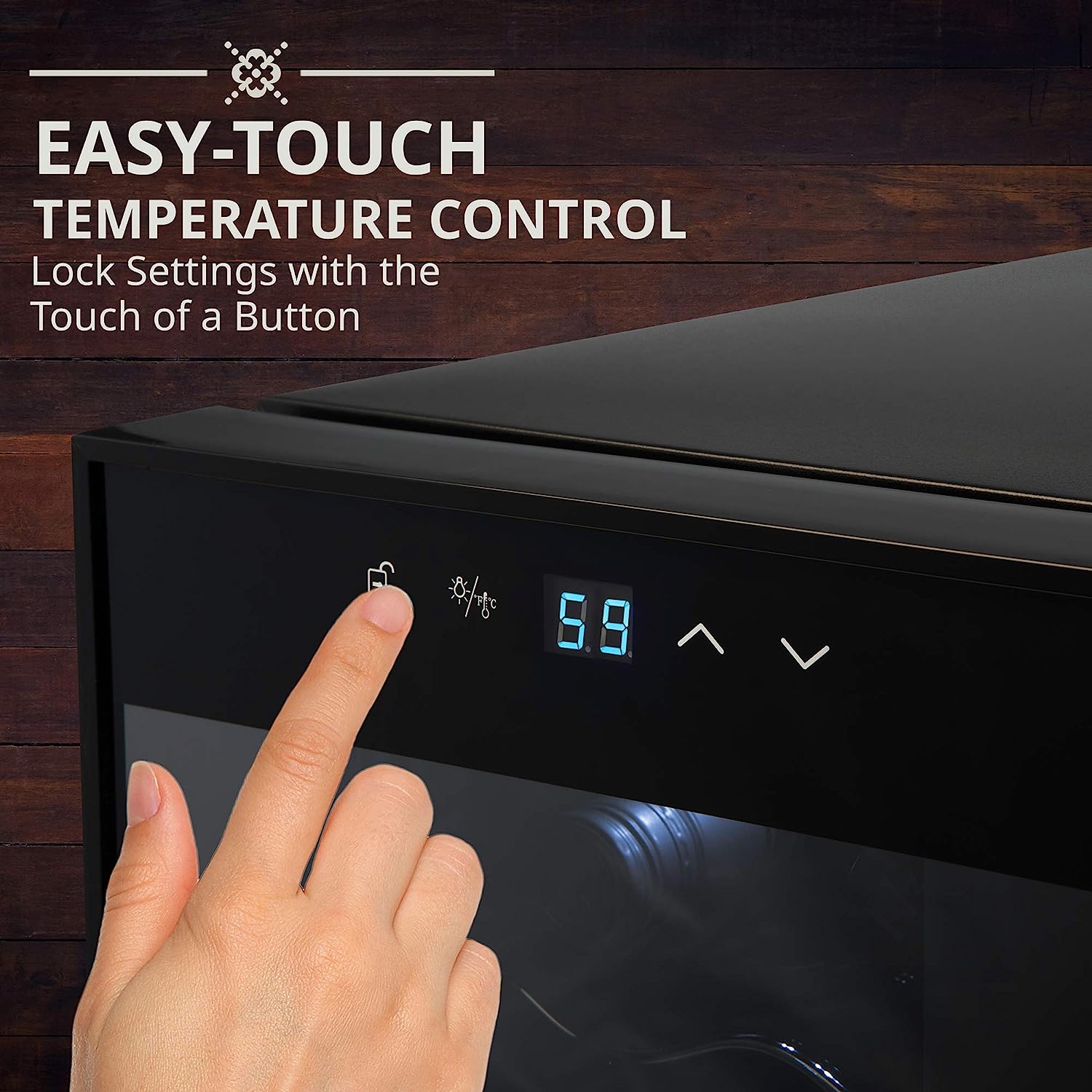 Ivation 18 Bottle Compressor Wine Cooler Refrigerator with Wi-Fi Smart App Control Cooling System | Large Freestanding Wine Cellar Fridge For Red White Champagne or Sparkling, Black Glass Door & Lock - Image 5