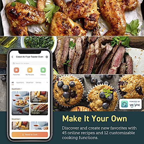 COSORI Air Fryer Toaster Combo 26.4QT 12 Functions Large Countertop Oven | Dehydrator with 1800W | Recipes & Accessories Included| Work with Alexa - Image 7